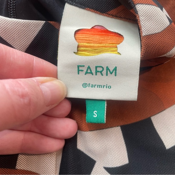 FARM Rio Bandana Black Dark Tulle Midi Dress - Sz Small - Picture 5 of 9